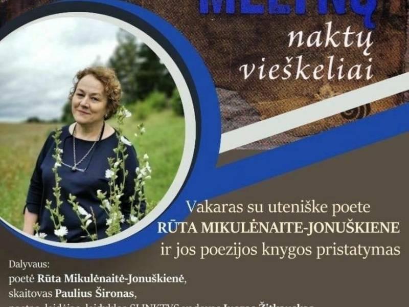 Rūtos Mikulėnaitės-Jonuškienės knygos „Mėlynų naktų vieškeliai“ pristatymas