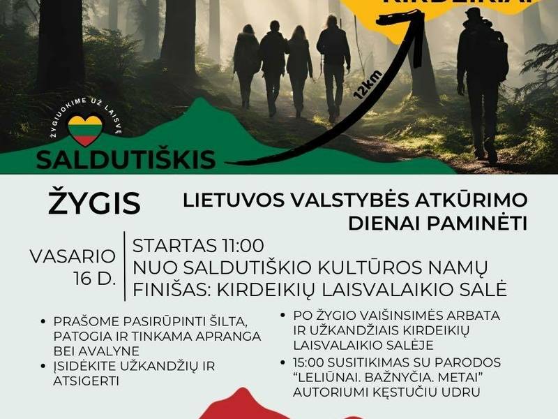 Pesčiųjų žygis "Lietuvos valstybės atkūrimo dienai paminėti"